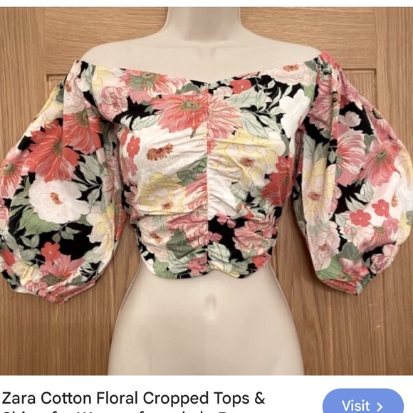 New Zara floral crop top - Picture 1 of 4